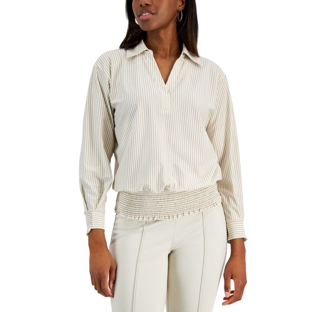 Alfani Striped Banded Hem Top